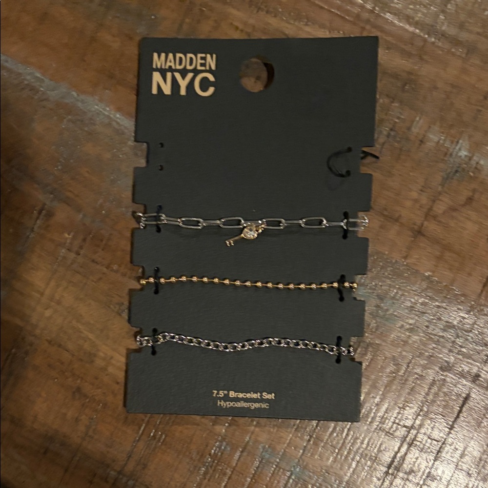 Madden NYC Silver and Gold Bracelet and Anklet Sets